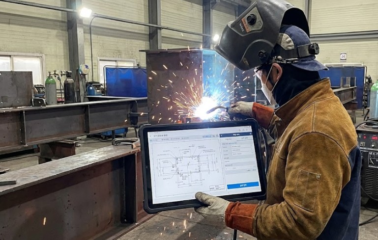 용접 공정 태블릿 도면 관리 및 작업지시 전산화